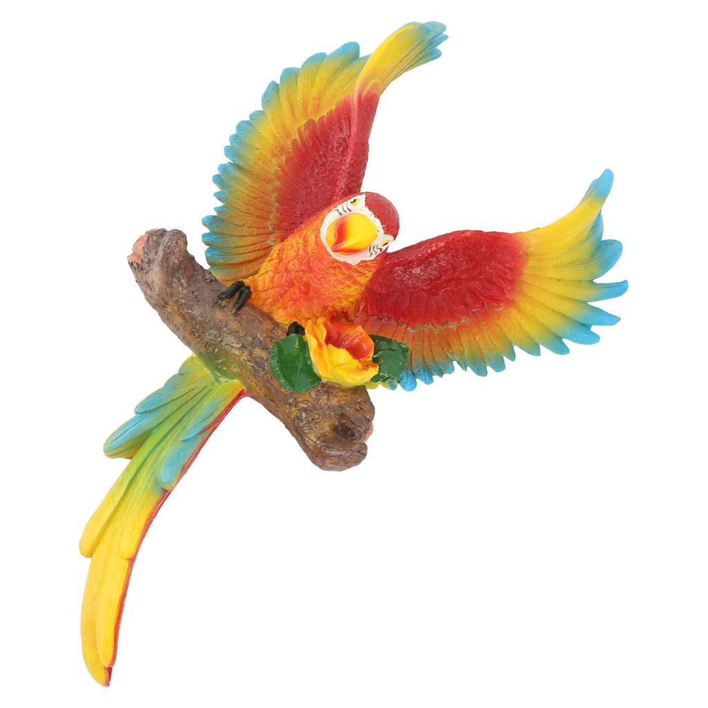Outdoor Hanging Parrot Decor Resin Sculptures Parrot Statues Durable Parrot Sculptures Ornament for Garden Yard Red