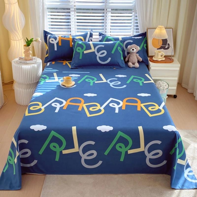 Geometric Patterns Bed Sheet Set 3Pcs Household Bedspread Pillowcases Fashion Skin-friendly Comfortable Breathable Bedding Set