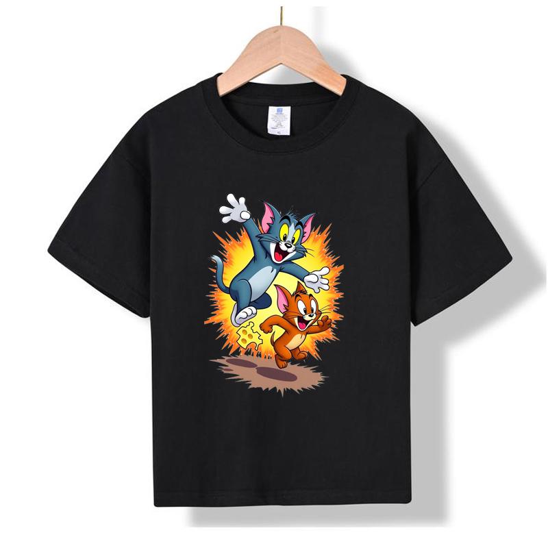 

MC-12 MINISO 2026 Summer New Printed Cotton Round Neck T-shirt for Children Aged 1-16, Boys and Girls 100