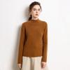 Women’s Cashmere Half-High Roll-Neck Sweater: Thick, Loose, Long Sleeve Pullover for Autumn/Winter.