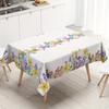 Easter Bunny Egg Flowers Waterproof Table Cloth Party Decor Spring Farmhouse Kitchen Dining Tablecloth Easter Decorations