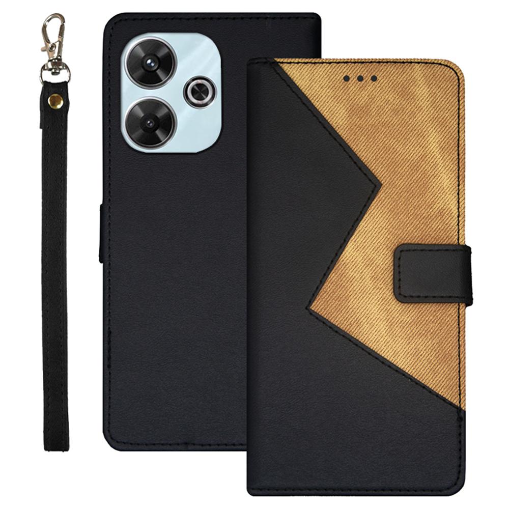 

IDEWEI For Xiaomi Redmi 13 5G/13 4G Case Card Slots Stand Leather Phone Cover Black