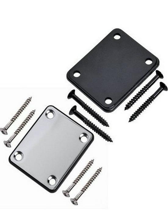 Electric Guitar and Bass Neck Reinforcement Plate with Screws - Plastic Back Pad Instrument Accessory