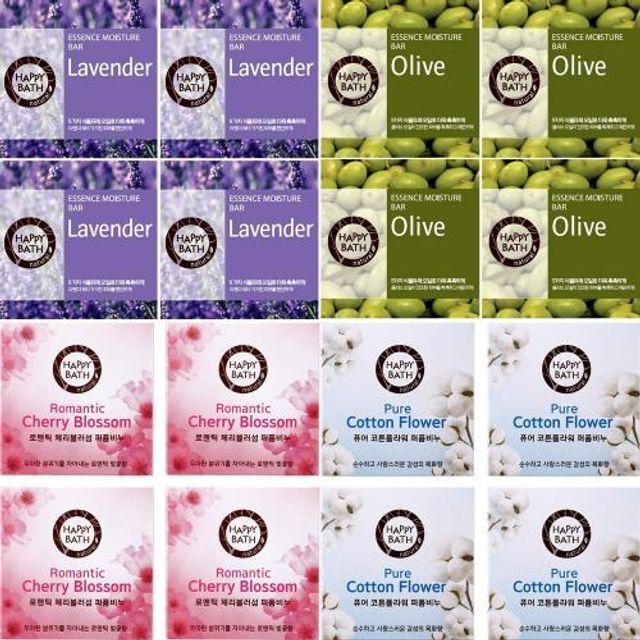 Packaging renewal KQBXUXLK HAPPY BATH perfume soap lavender soap olive rain Original 4 pieces
