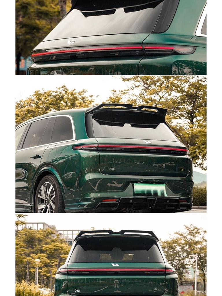 Upgrade Li Auto L6/L7/L8/L9 with Black Warrior MC sports rear and top wing kit, no drilling needed.