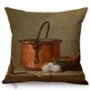 Vintage Nordic Still Life Oil Painting Art Decoration Throw Pillow Case Vase Milkjug Green Fruits Design Car Sofa Cushion Cover