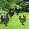 Chicken Yard Art Rooster Hen Silhouette Yards Stake Handheld Animal Toys Decorations Hollow Lifelike Hen Ornament Lawn Floor