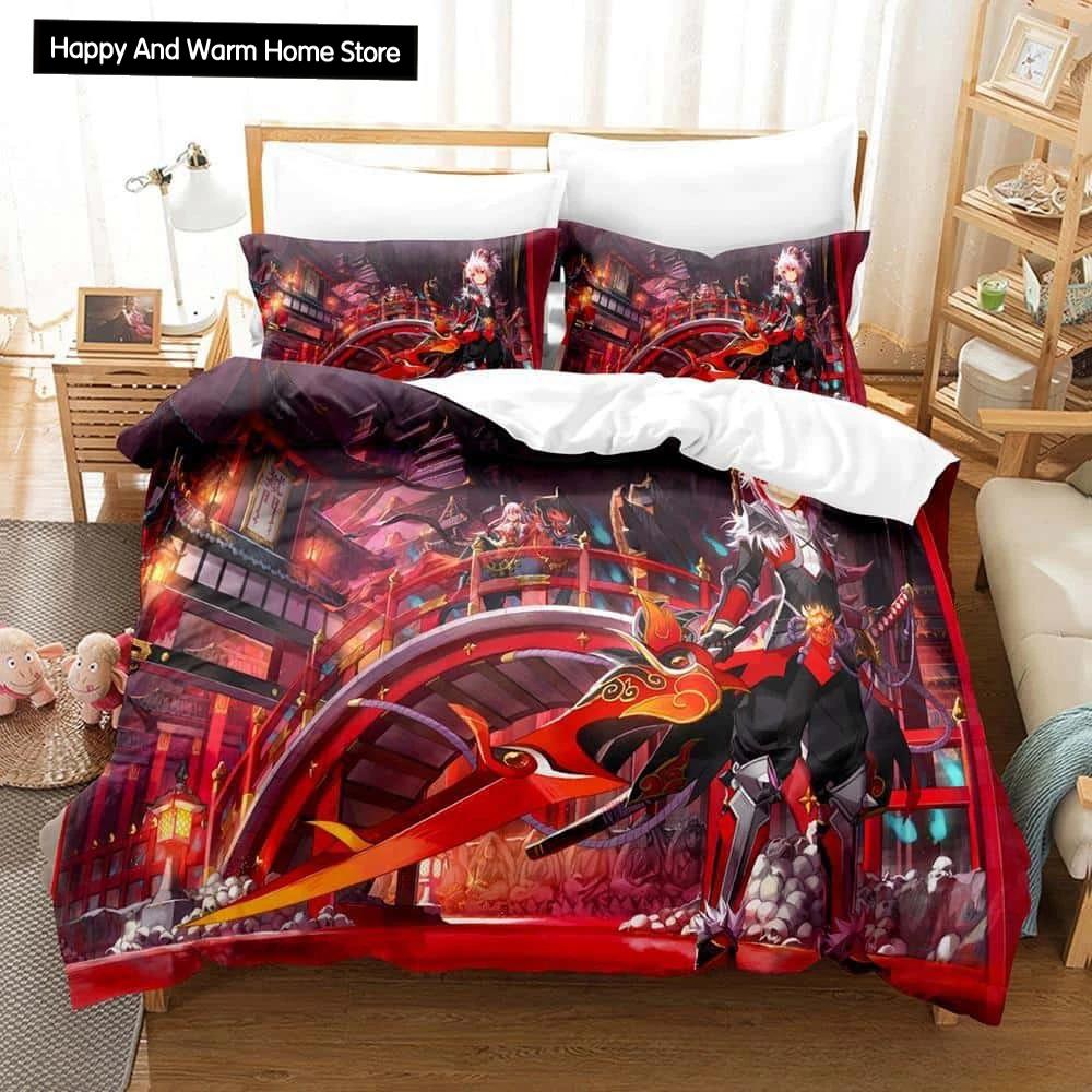 3D Print Anime Elsword Bedding Set Single Twin Full Queen King Size Bed Set Adult Boy Bedroom Duvet cover Sets For Home Textiles