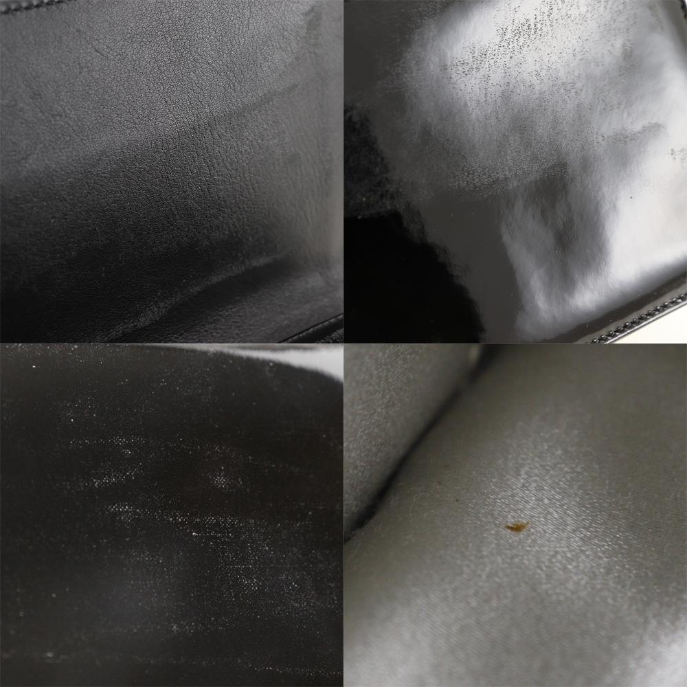 Salvatore Ferragamo ChainShoulder Shoulder Bag 21-4384 2-way Clutch Black Enamel Women Used