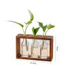 Creative Hydroponic Wooden Frame Vase Tethered Fresh Living Room Minimally Decorative Ornament Desktop Green Rose Vase