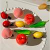 Peach Simulation Fruit Hairpin Cherry Cute Hair Clip Creative   Daily