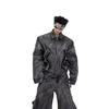 Retro Distressed Denim Jacket with Heavy Zippers & Large Pockets - 2024 Trend