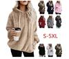 European & American Style Women's Hooded Fleece Sweatshirt Jacket