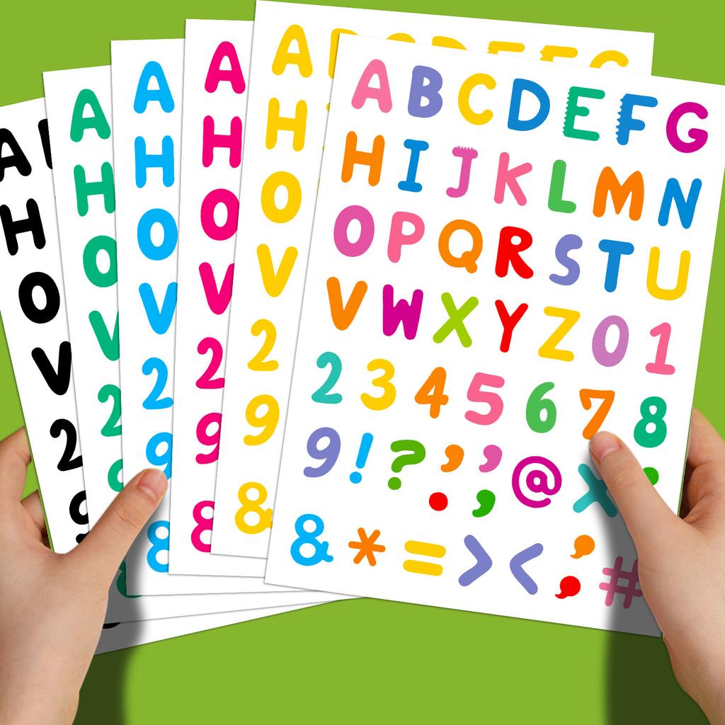 6 PCS/set Rainbow Number Letter Stickers Children's Early Education Educational Toys DIY Puzzle Decorative Stickers Game