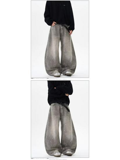 Blugi Largi Retro Distressed pentru Bărbați - Casual de Primăvară/Toamnă