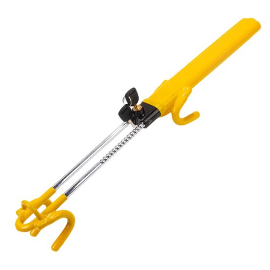 Twin Bar Car Steering Wheel Lock High Visibility Adjustable Universal Fit Heavy Duty Steering Wheel Lock Anti-Theft Device