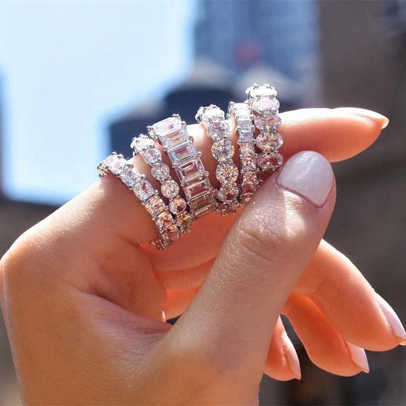 RAKOL Eleganter Luxus Kupfer Zirkon Braut Hochzeits Verlobungsring für Frauen