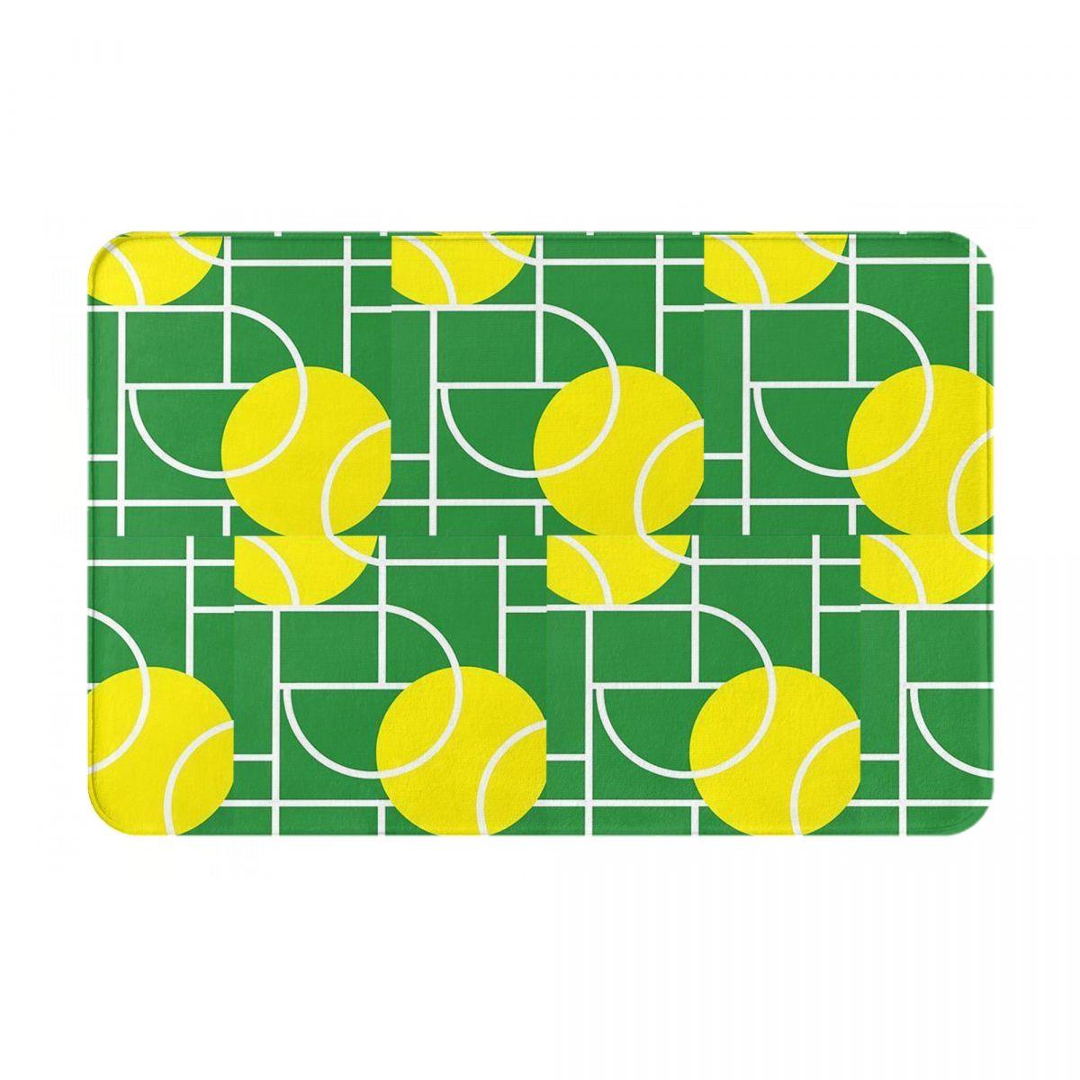 Tennisbaan Patroon Antislip Deurmat Vloermat Stofbestendig Tapijt Vloerkleed voor Keuken Entree Huis Badkamer Woonkamer Voetmat Mat 60x40 cm