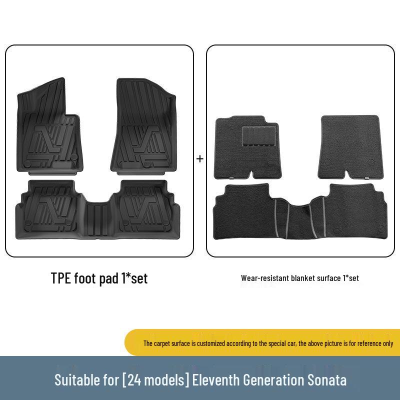 Eco-Friendly TPE Floor & Trunk Mats for 2024 Sonata 11th Gen