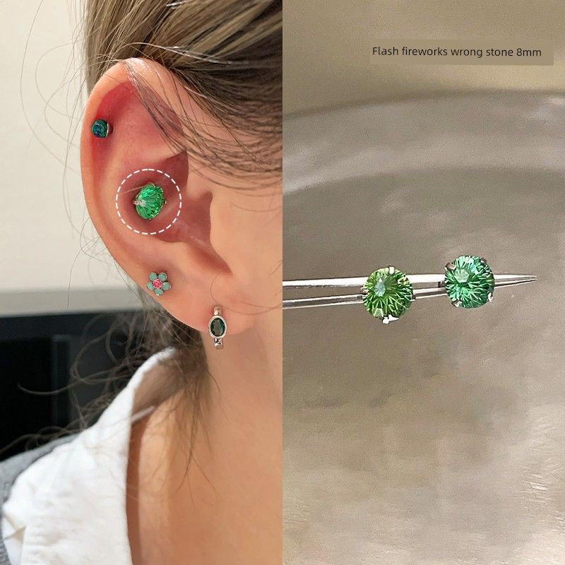 Unique Ear Bone Stud Medical Titanium Steel Ear Studs Ear-Caring Titanium Alloy Earrings Female Small Earrings Ear Bone Ring Circle Ear Ear Bone Pin