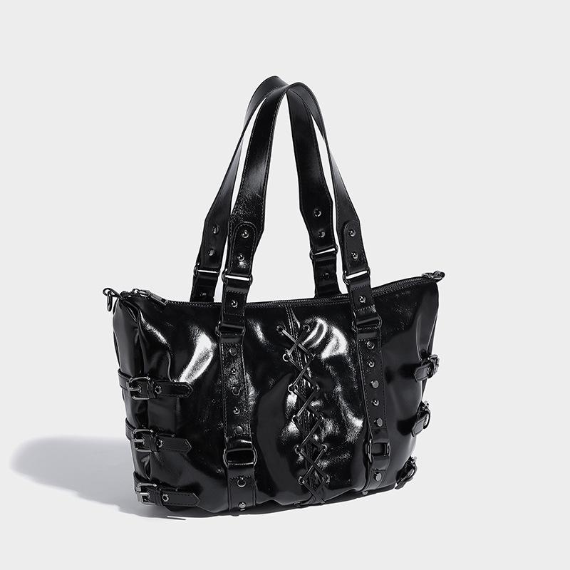 Strap Punk Rivet Design Handheld Tote Bag 2024 Autumn Winter New Large Capacity Commuter Shoulder Underarm Bag