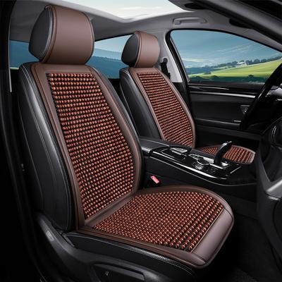 Summer Cool Breathable Wooden Bead Square Seats Cover Four Seasons Universal Car Seat Cover Non-Slip Free Tie Car Seat Cushion