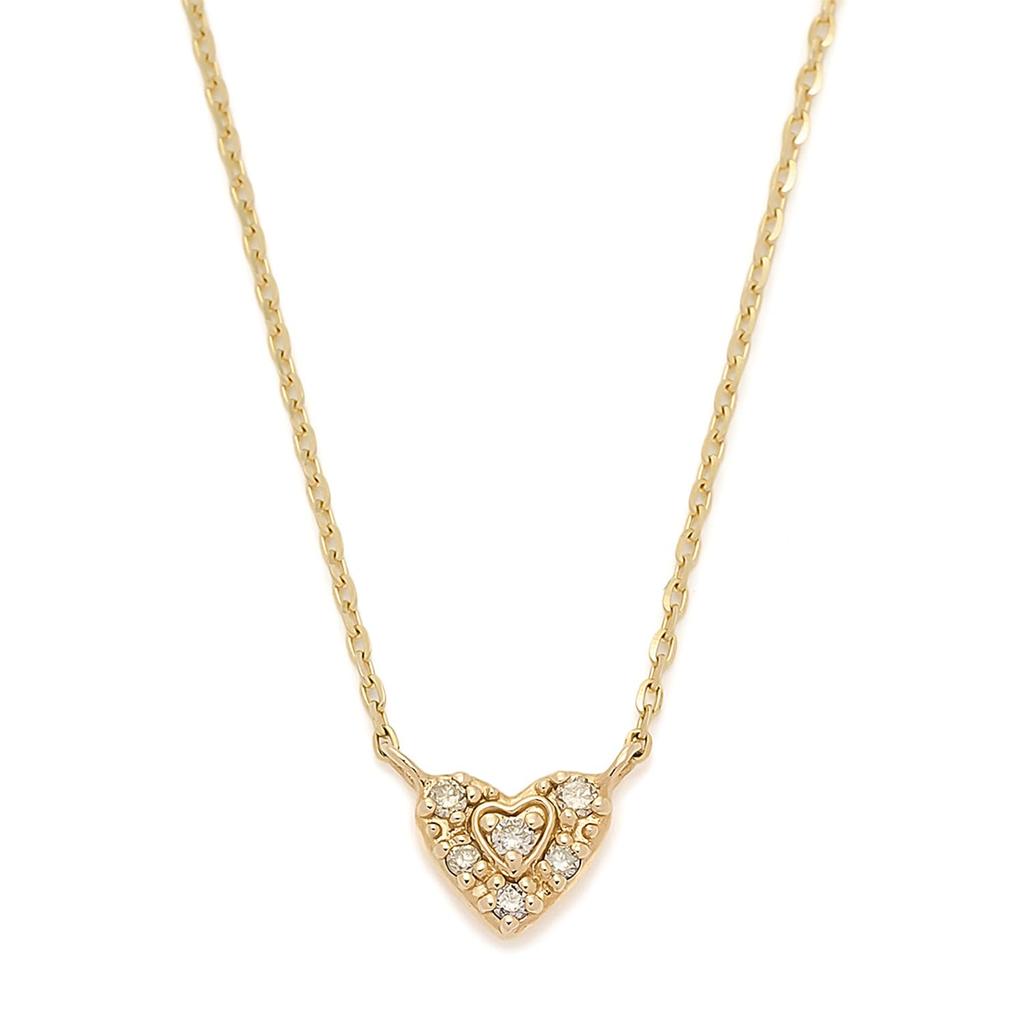 Tiny Motif K10 Diamond Heart Necklace [Noges] (0.03ct) 3024311602200999