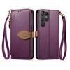 Case for Galaxy S26 Ultra - Leather/PU, Purple, With Lanyard