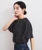 Charcoal [BIS] Women's 2-Way Split-Fiber Half-Sleeve Blouse,