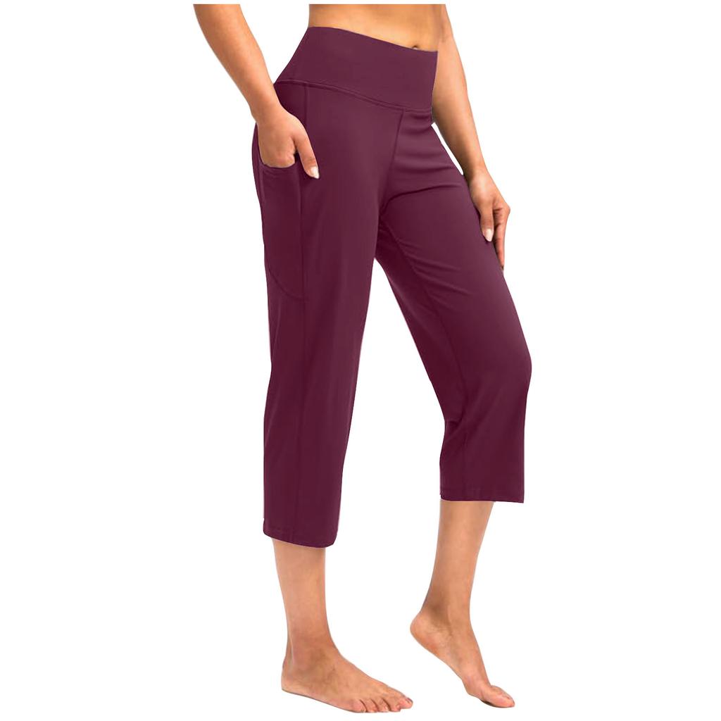 Women's Fashionable Yoga Pants With Pockets: Casual Athletic 7/8-Length Pants