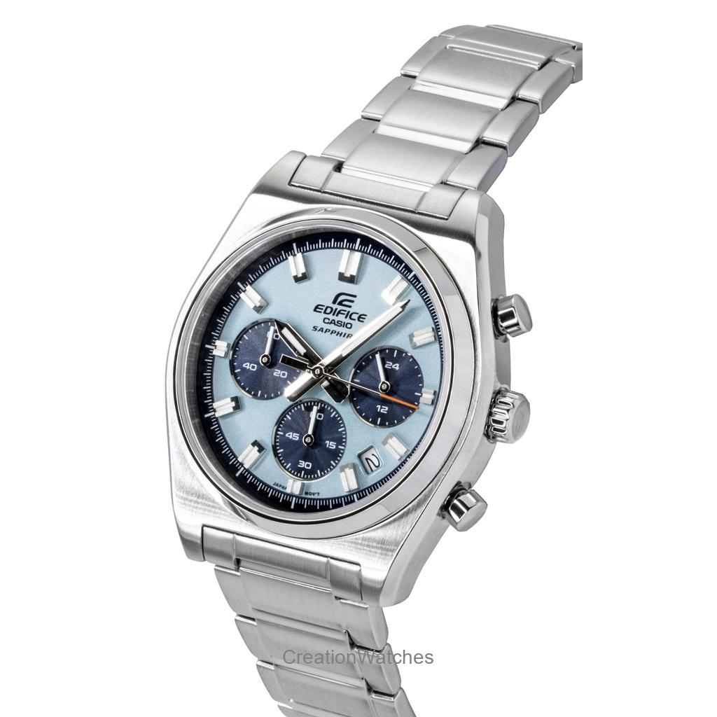 Casio Edifice Analog Standard Chronograph Stainless Steel Blue Dial Quartz EFB-730D-2BV 100M Men's Watch