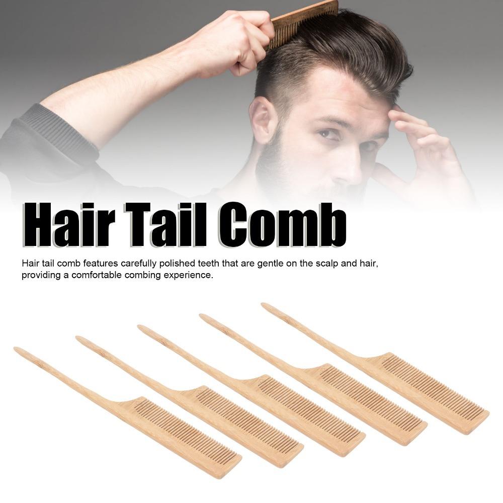 5pcs Heat Resistant Rat Tail Parting Comb Rounded Teeth Rat Tail Teasing Comb Salon Use