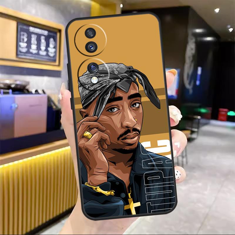 Rapper T-Tupac Shakur For Honor Magic 8 7 6 Pro Case For Honor 200 400 50 70 90 Lite X8c X8b X9a X9b X9c X9d Win RT