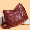 Double Layer Small Square Bag Soft Leather Mother Bag Large Capacity Single Shoulder Crossbody Bag