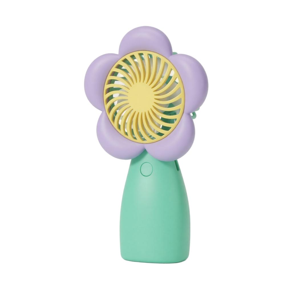 Ventilatore da scrivania a forma di fiore ricaricabile USB, Ventilatore portatile a mano per la casa