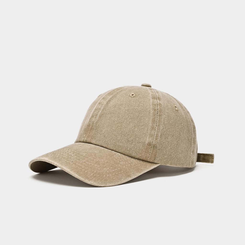Sunscreen Water Washed MEN'S Baseball Cap with a Small Face, Retro Distressed and Versatile Trendy Duck Tongue Hat, MEN'S Big He