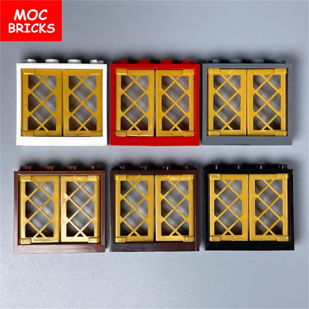 Non-Toxic Moc Bricks Pane Lattice Window 1X2X3 1X4X3 For Building Blocks Garden Scene 60607 60594 Assembles Particles Children'S Toys