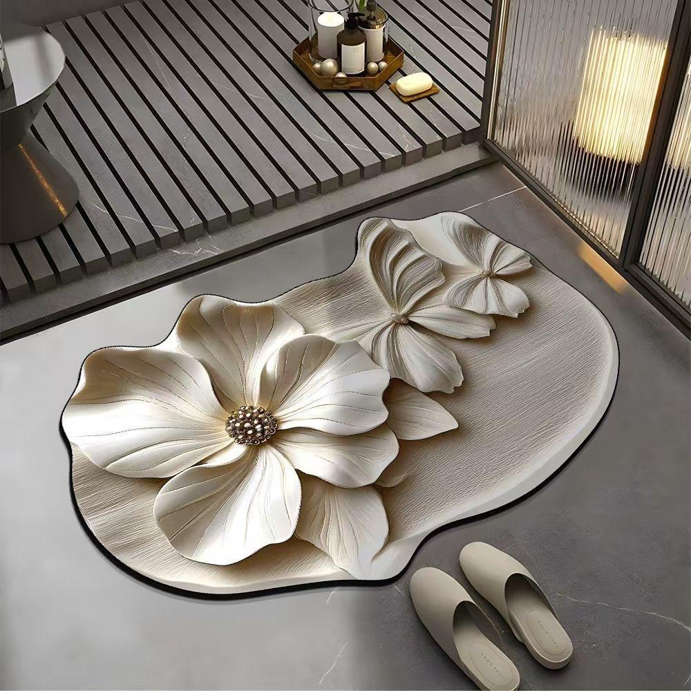 New 3D Realistic Pattern Non-Slip Absorbent Mats Quick-Drying Butterfly Bathroom Mat Comfortable Multi-purpose Rugs Bathroom
