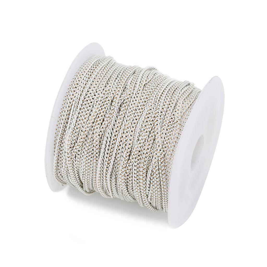 10 yards/Roll Flat Grinding Skin Chains Diy Jewelry Making Connectors Bracelets Necklace Width 1.5 Mm Copper Bulk Chain Finding