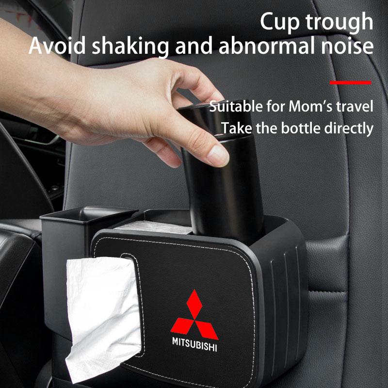 Car Seat Trash Can with Paper Box Pressing Type Trash Car Accessories For Mitsubishi Mirage G4 DV5