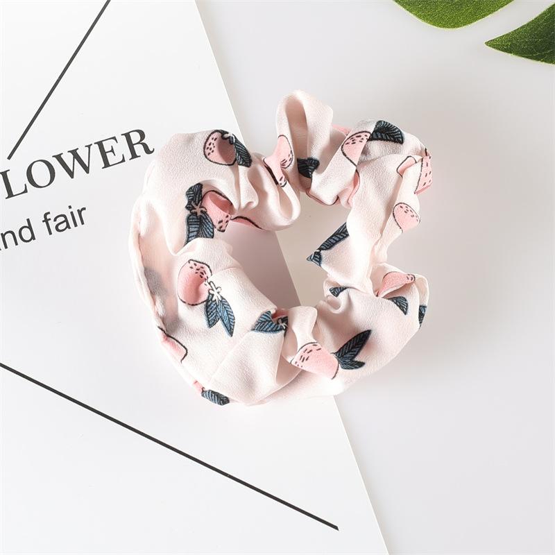 Summer Fruit Pattern Elastic Hair Ties for Women New Trend Scrunchies Ponytail Elastic Hair Bands Hair Accessories