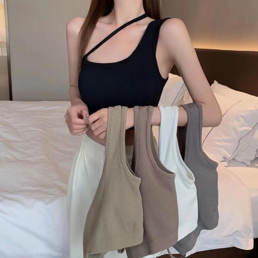 Woman Knitted Tank Top Women Strap Vest Sexy Female Knitting Crop Top