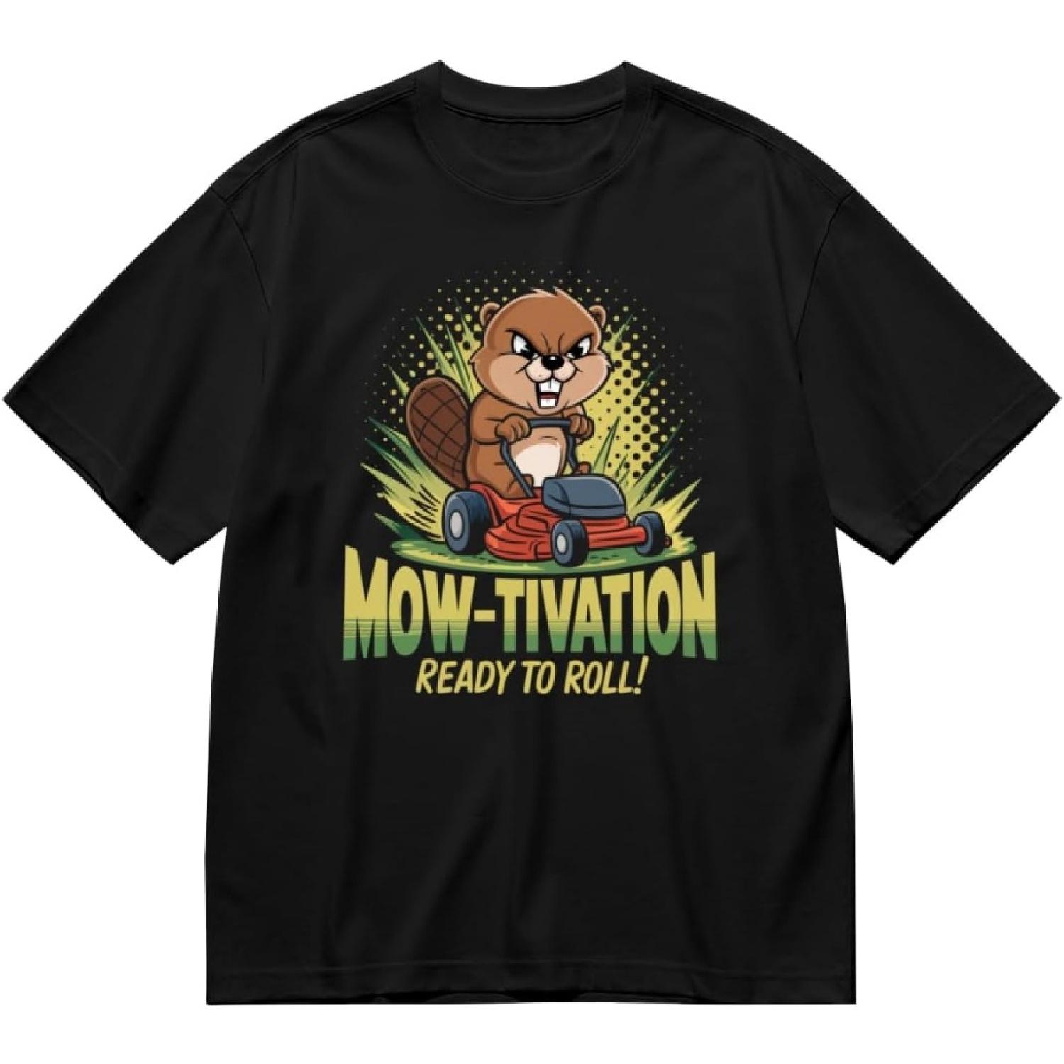 Vintage Funny Beaver Lawn Mower Gardening Gift Graphic Unisex T-Shirt for Women Or Men Mom Dad Gift S