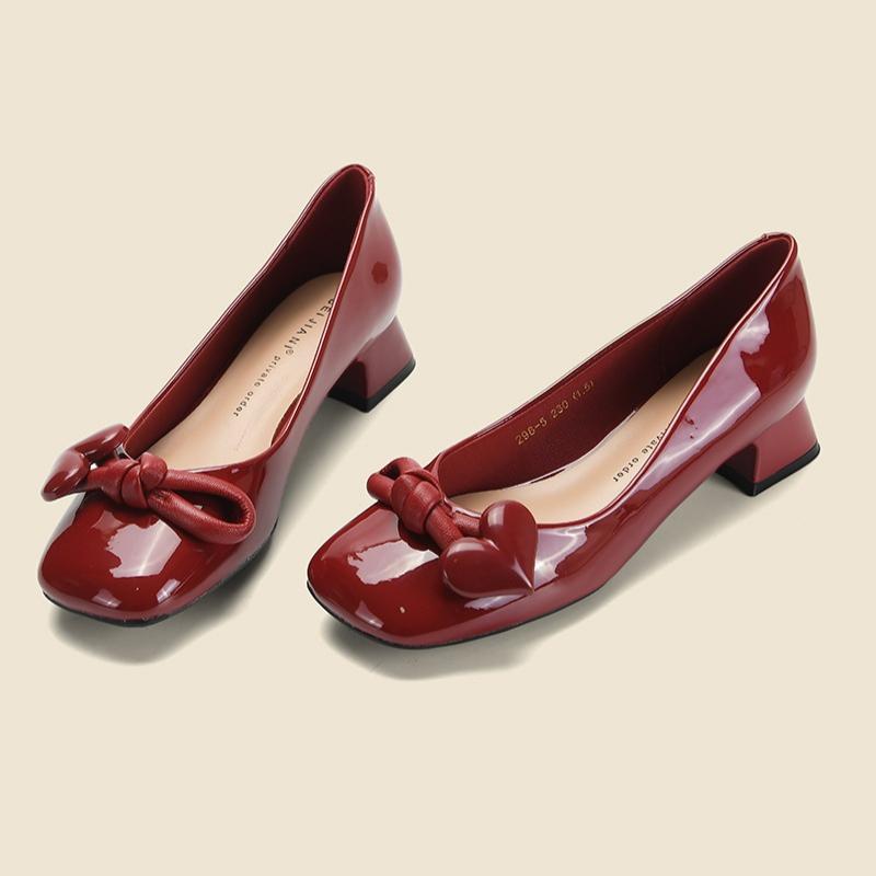 Fashion 2025 New Shoes for Women Low Heel Elegant Ladies Summer Footwear Fashion Leather Casual Square Toe with Bow Fashion Shoes