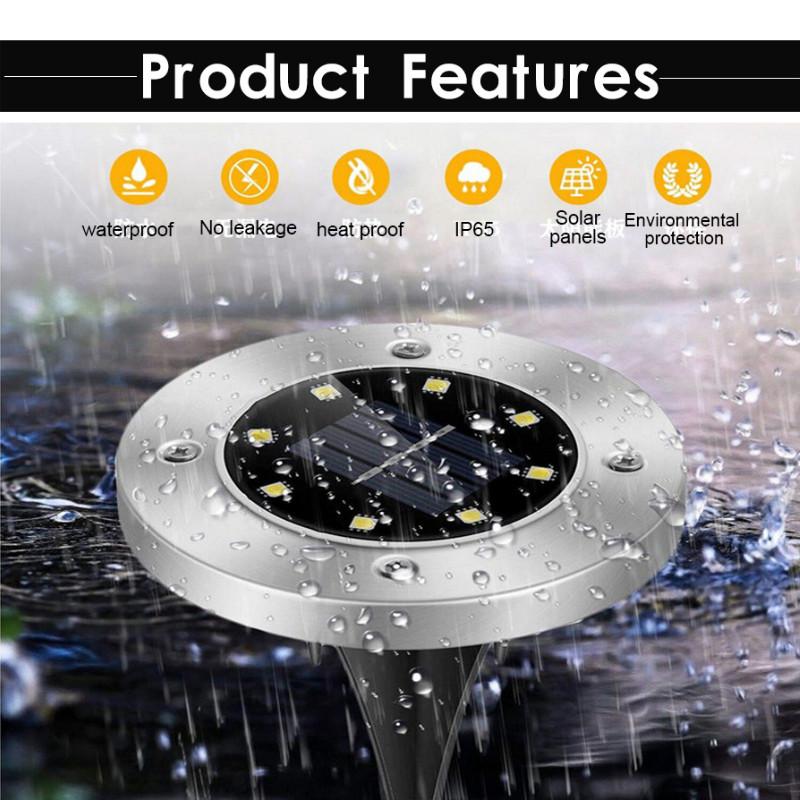 Ground Light Solar Garden Yard Landscape Lawn Lamp Buried Light Outdoor Road Stairs Decking Light