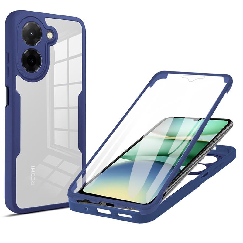 

Чохол 360 повного захисту для Xiaomi Redmi A5, Poco F7 Ultra, Poco F7 Pro Чохол з вбудованою захисною плівкою для екрана for Xiaomi Redmi A5 синій