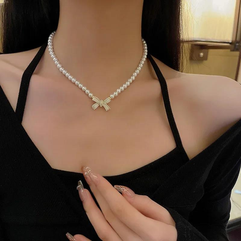 Coquette Ästhetische Perlenkette Koreanische Mode Choker Planet Herz Anhänger Accessoires Cooles Mädchen Hip Hop Schmuck