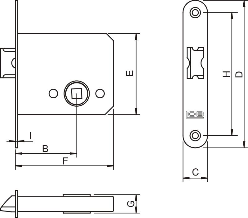 MORTISE LOCK 50MM SHORT - MP ZW 50