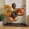 14Pcs Brown Bear Balloons Cartoon Bear Head Animal Foil Balloons for Kids Jungle Forest Birthday Party Decoration Baby Shower
