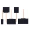 Sponge Paint Brush Set with Wood Grip and Rectangular Foam Design, 50 Piece Classroom Art Brushes for Crafts and Dabbing